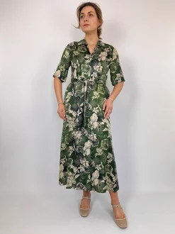 Diega Raviva Dress Green/Ecru