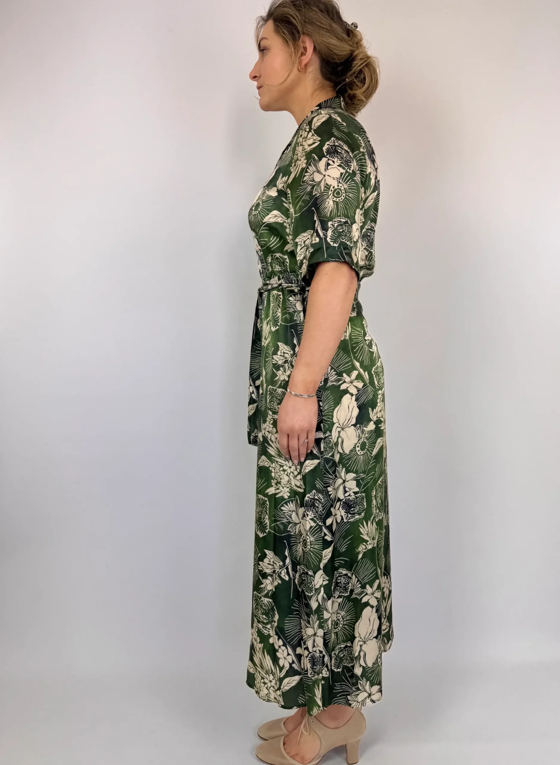 Diega Raviva Dress Green/Ecru