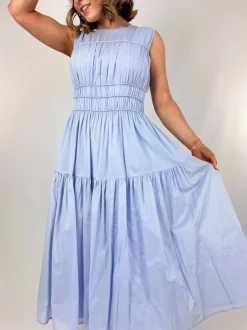 Emin & Paul Gathered Dress Sky
