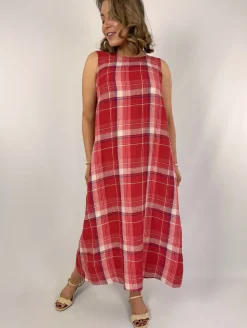Emin & Paul Tie Detail Dress Red Check