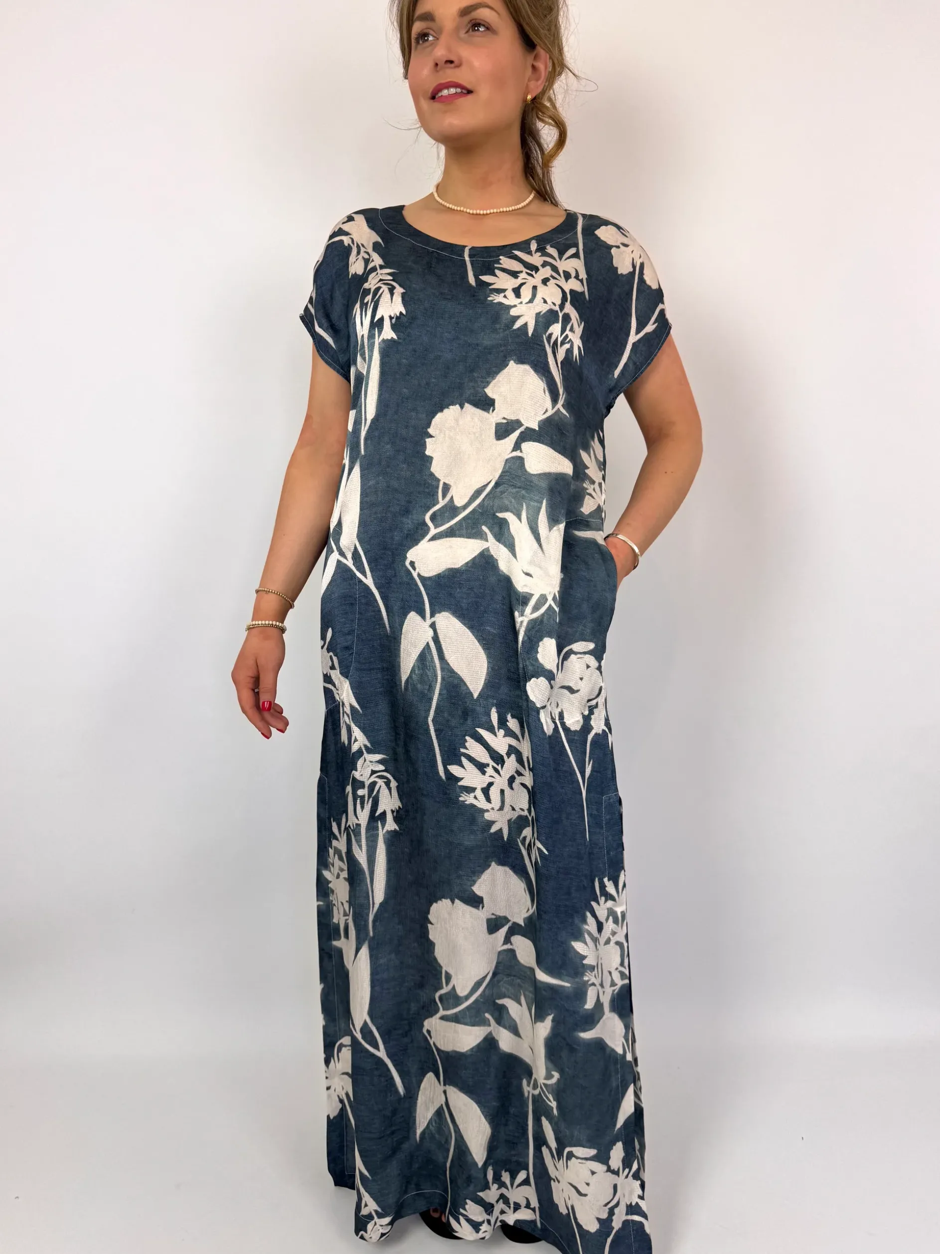 European Culture 14C0 Dress Blue Print