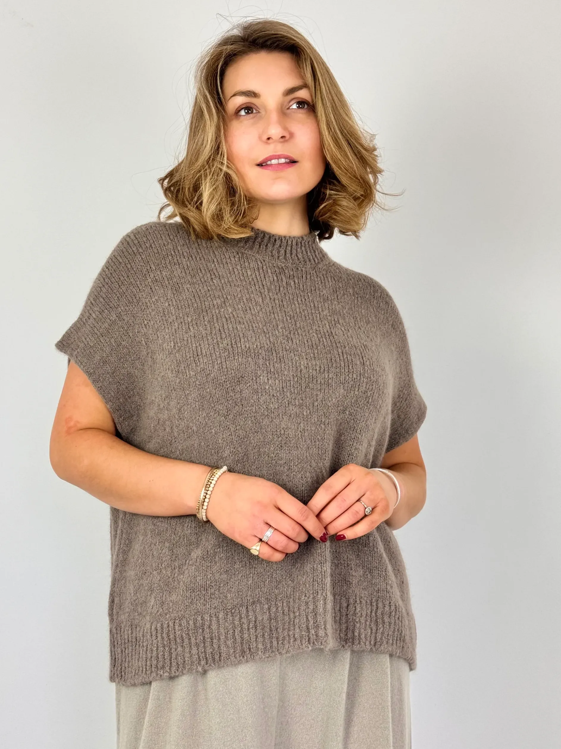 Evam Eva Lily Sleeveless Jumper Mocha