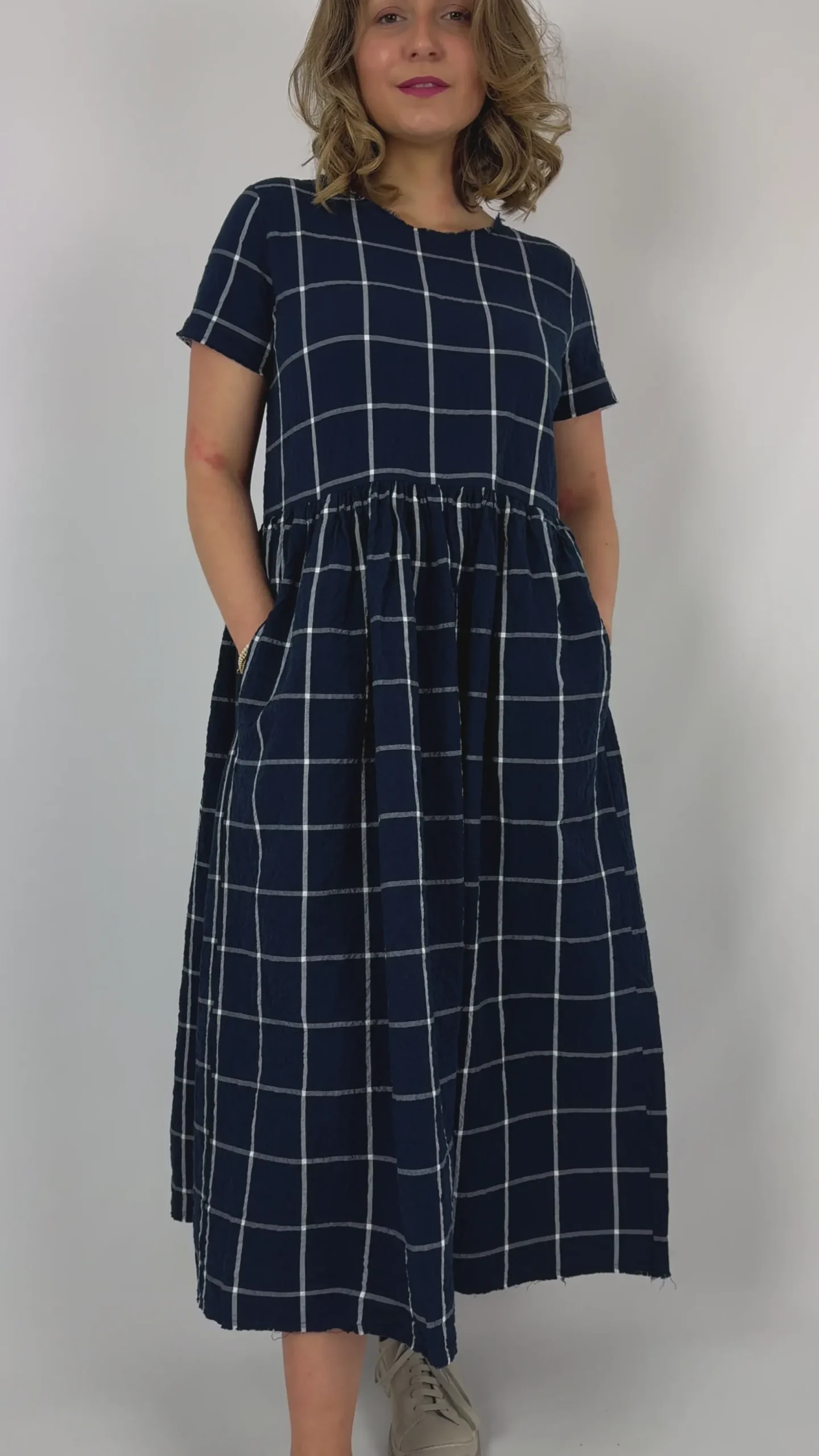 Hannoh Wessel Demi Dress Navy Check