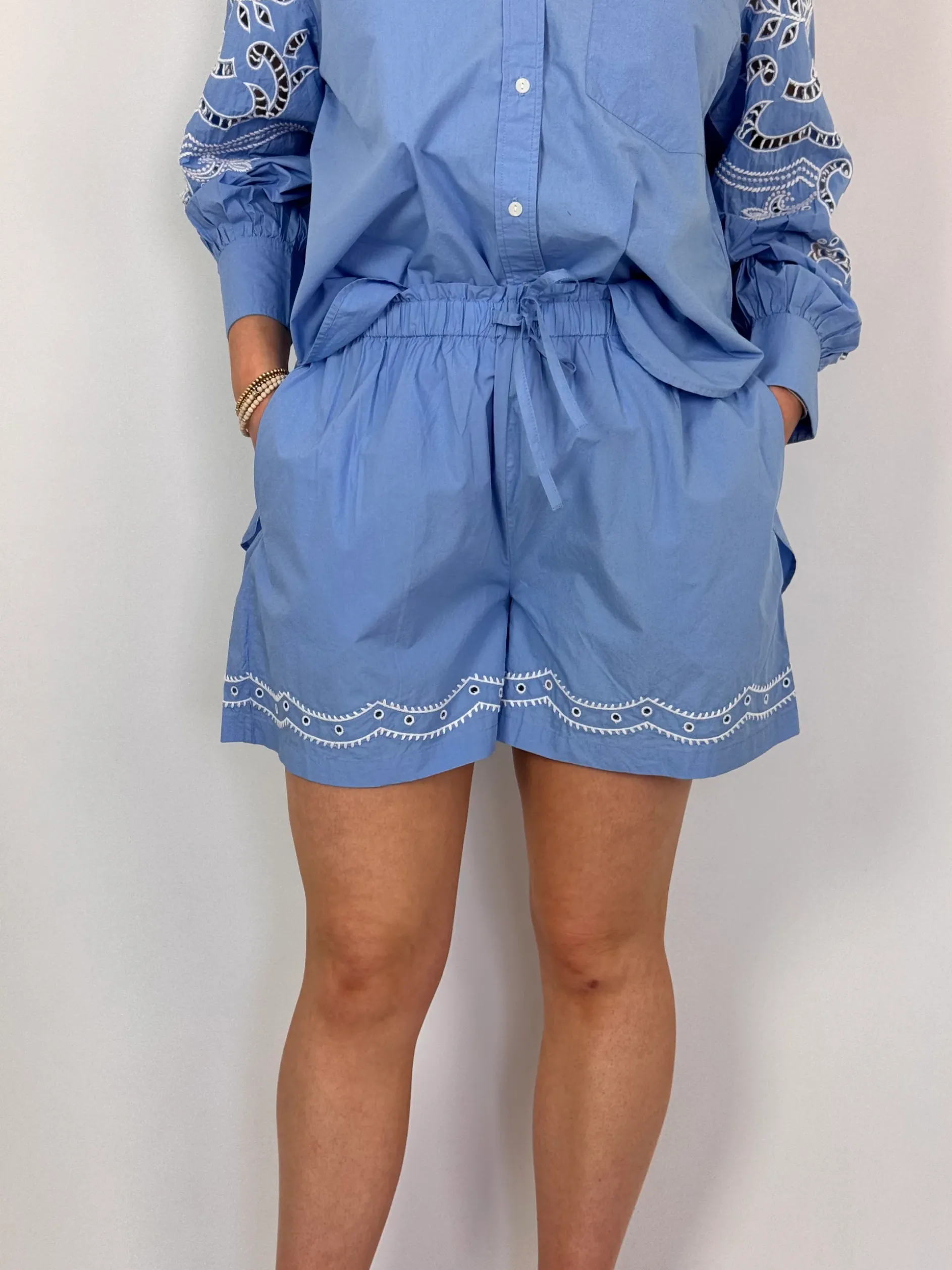 Louise Misha Boxy Shorts Blue