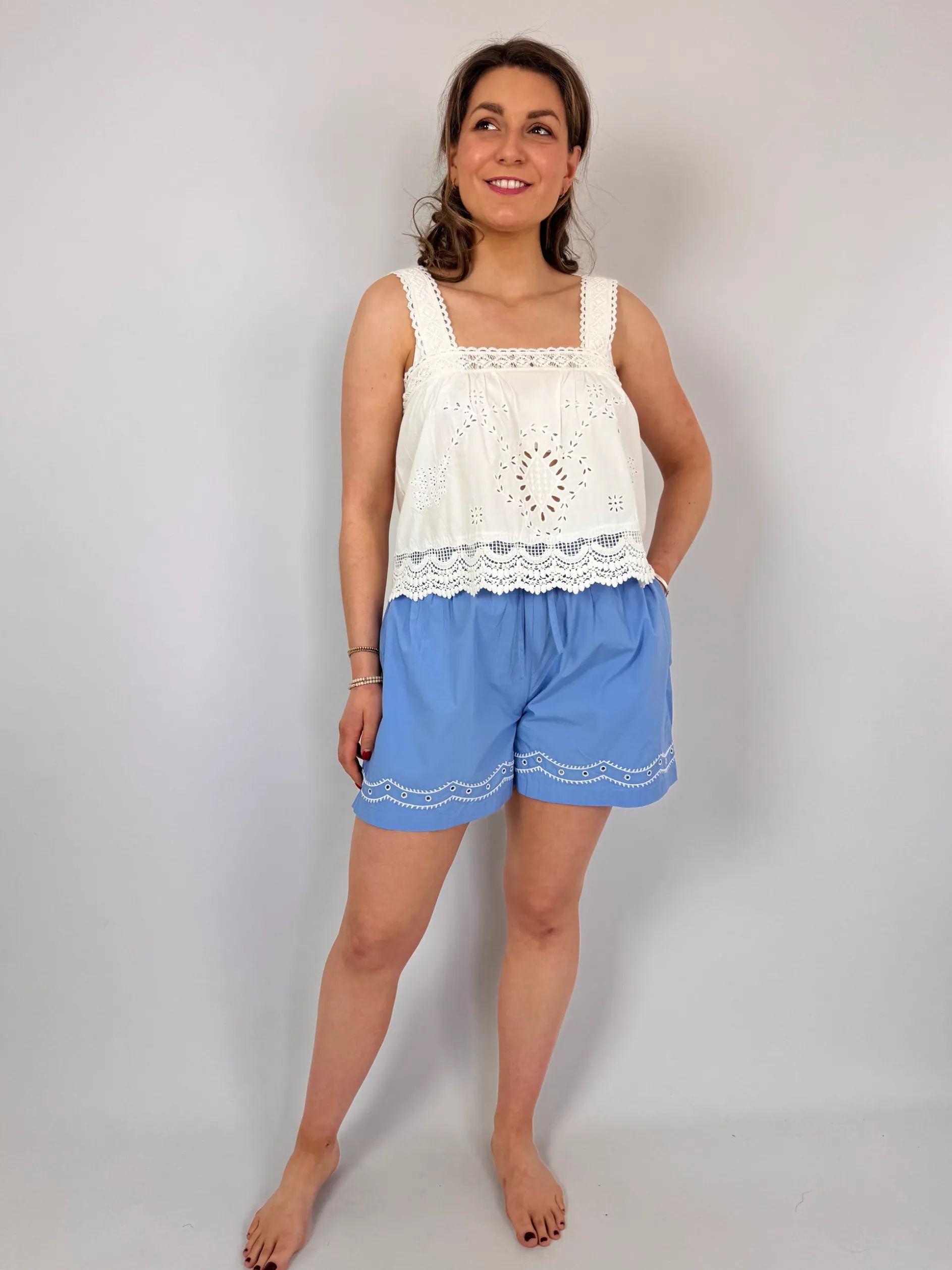 Louise Misha Boxy Shorts Blue