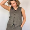 Pas De Calais 3323 Waistcoat Khaki/Grey