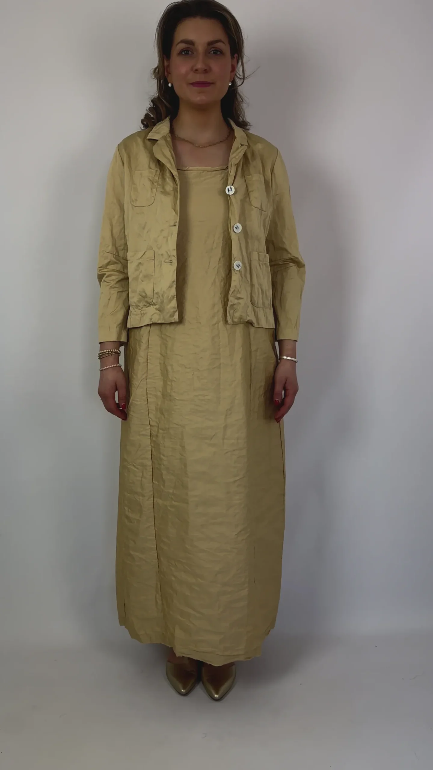 Sula Wide Strap Dress Biscotti