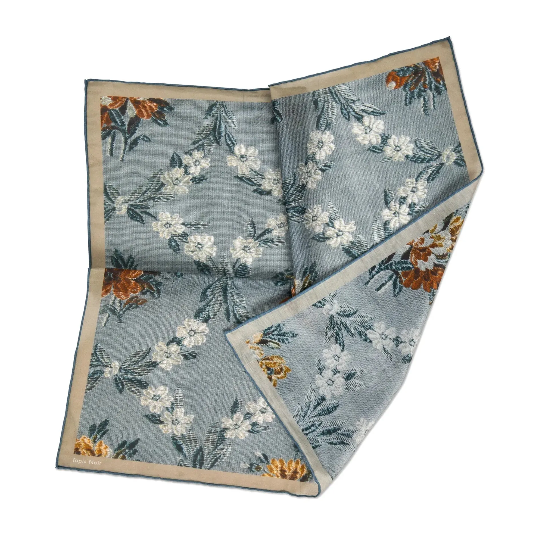 Tapis Noir Handkerchief Blue Flower