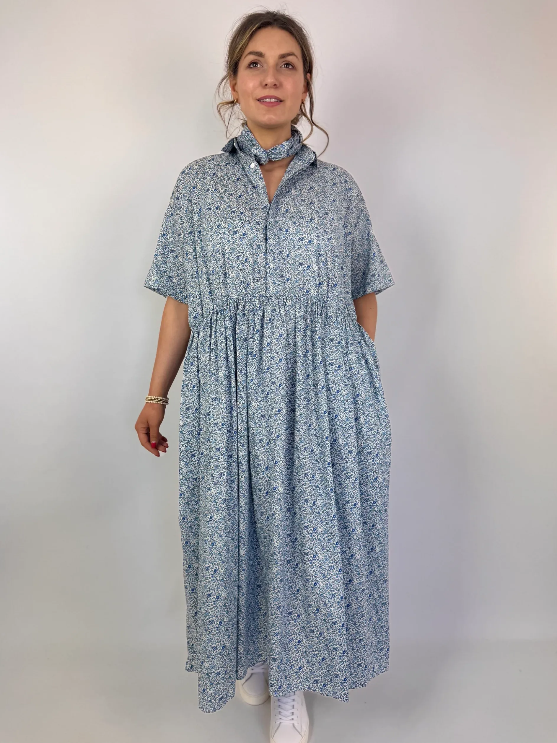 Toujours Gathered Dress Ivory