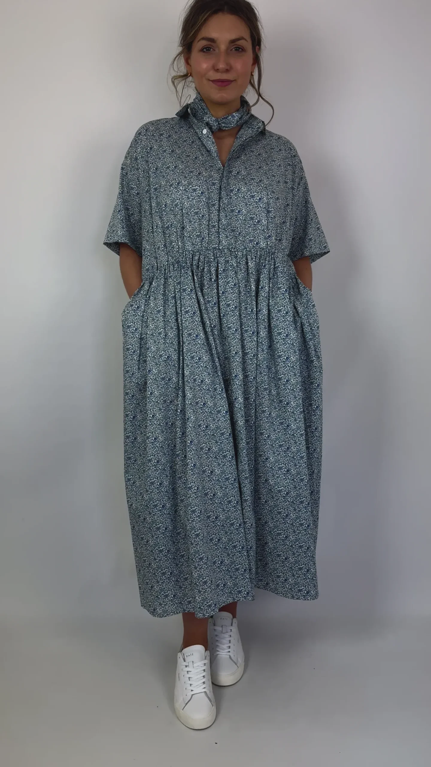 Toujours Gathered Dress Ivory